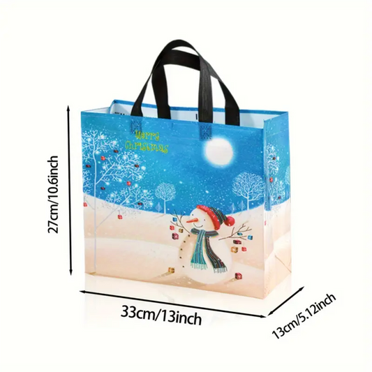 Christmas Foldable Woven Gift Bags 1Pcs