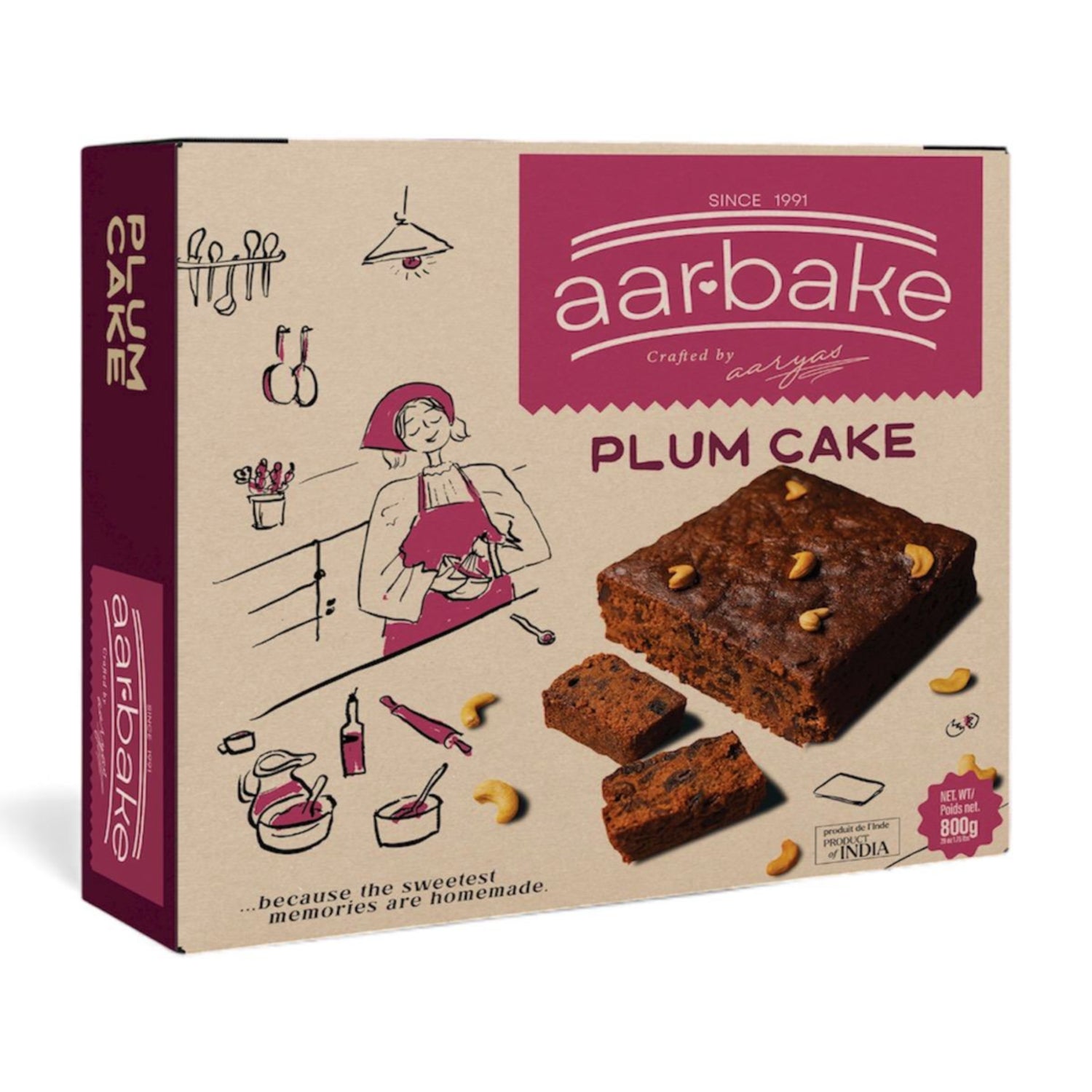 Aaryas Aarbake Premium Plum Cake 800g Online at Merryslice Cake shop in Sydney, Australia